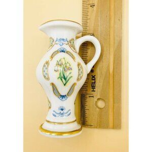 1982 Franklin Mint Snowdrop January Miniature Vase Flower Of The Month Victorian